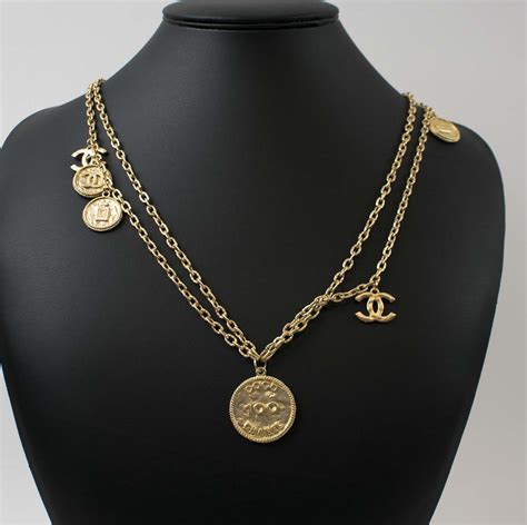 chanel coin pendant necklace|Chanel necklace catalog.